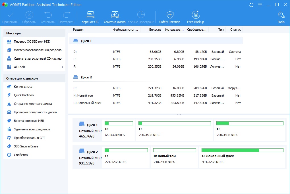 AOMEI Partition Assistant Standard Edition - скриншот 1